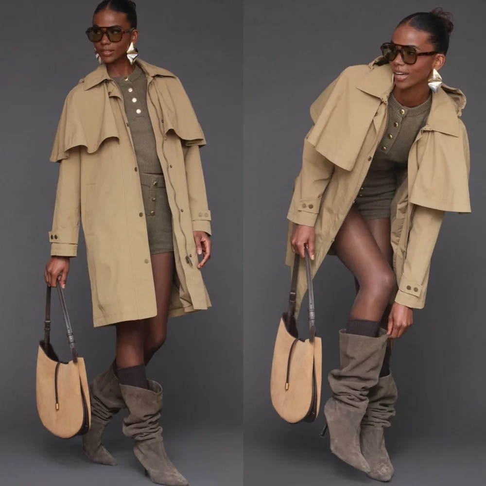 Avec Les Filles hooded cape Raincoat - Picture 2 of 16